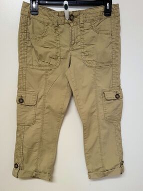 SO Womens Khaki Brown Cuffed Cargo Capris